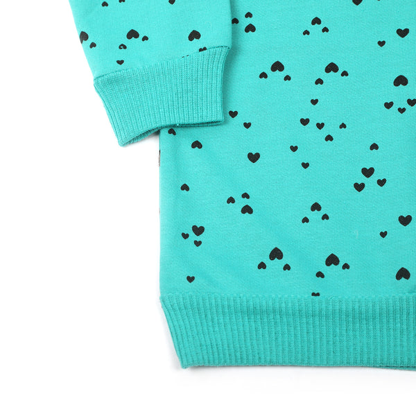 Girls Full Sleeves Sweat Shirt - Green