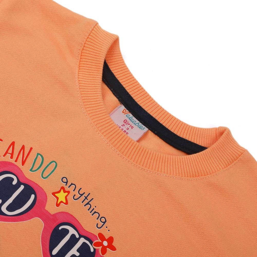 Girls Full Sleeves Sweat Shirt - Peach, Girls Hoodies & Sweat Shirts, Chase Value, Chase Value
