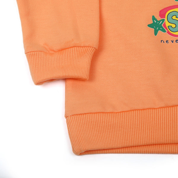 Girls Full Sleeves Sweat Shirt - Peach