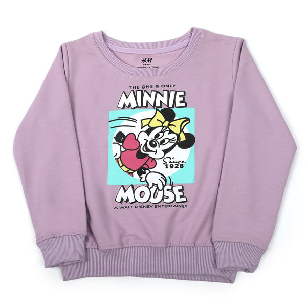 Girls Full Sleeves Sweat Shirt - Purple