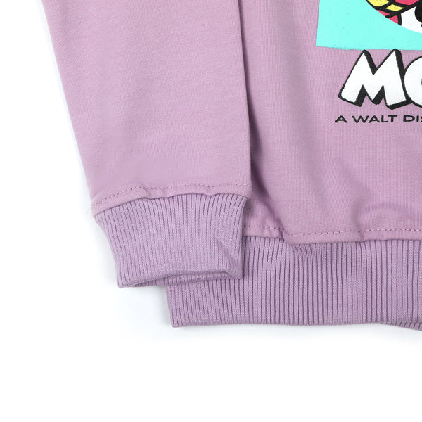 Girls Full Sleeves Sweat Shirt - Purple