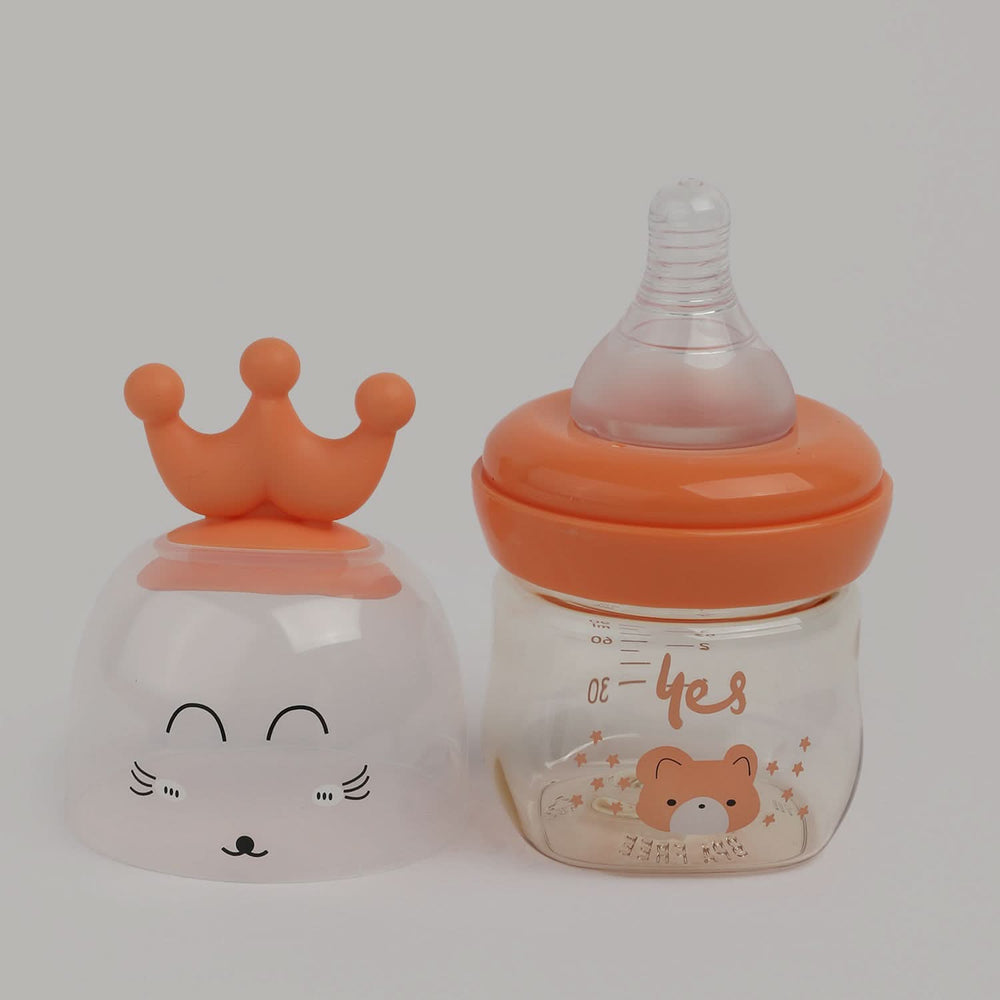 Feeder Bottle With Nipple 90ml - Orange, Feeding Supplies, Chase Value, Chase Value