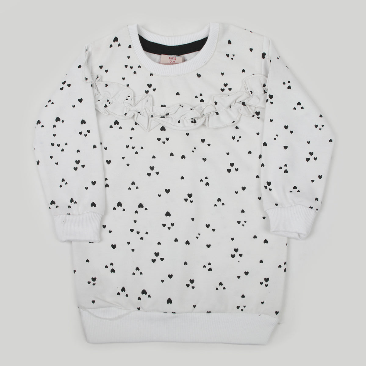 Girls Full Sleeves Sweat Shirt - White, Girls Hoodies & Sweat Shirts, Chase Value, Chase Value