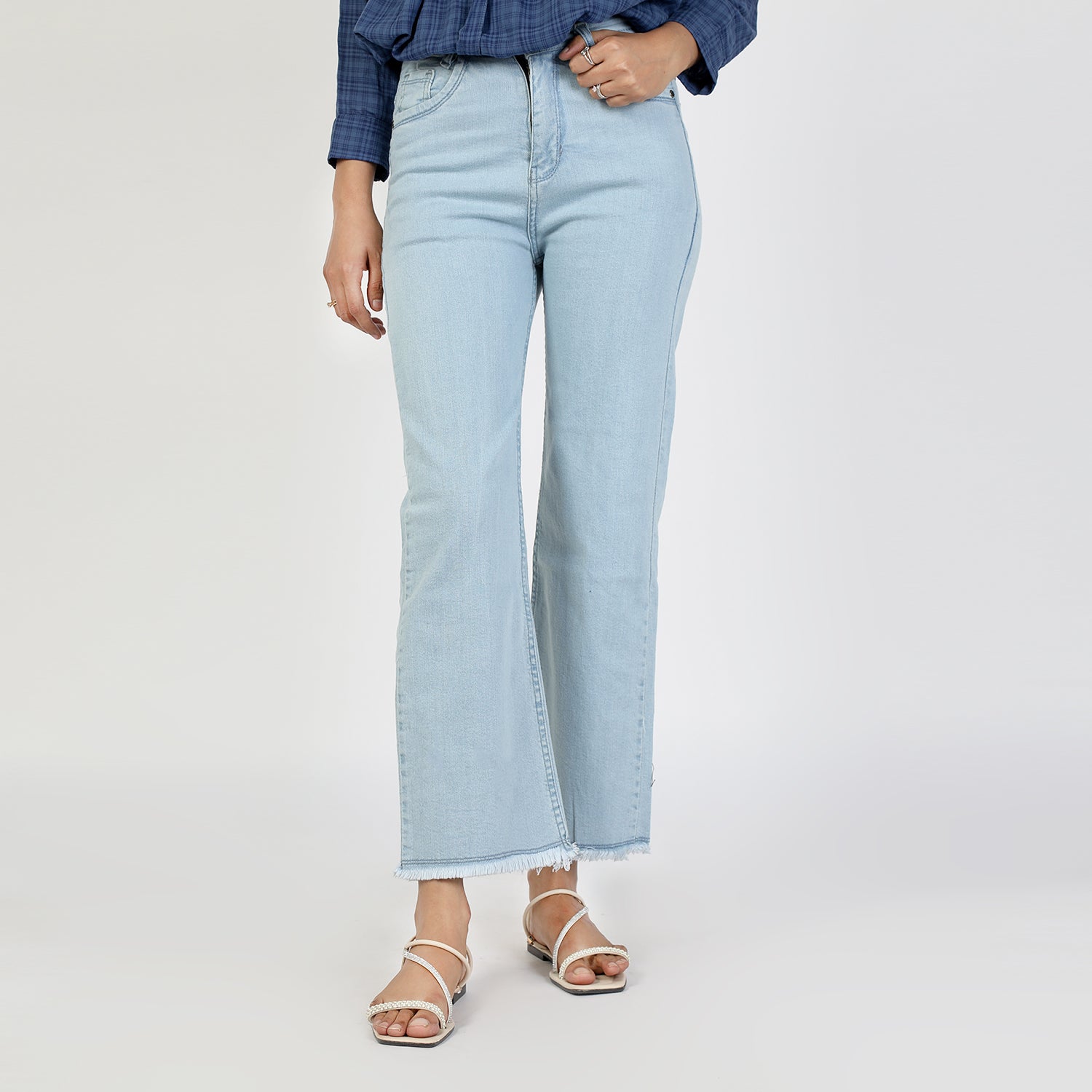 Women's Wide Leg Denim - Light Blue, Women Pants & Tights, Chase Value, Chase Value