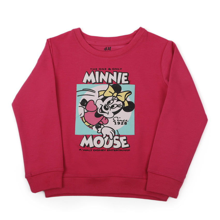 Girls Full Sleeves Sweat Shirt - Pink