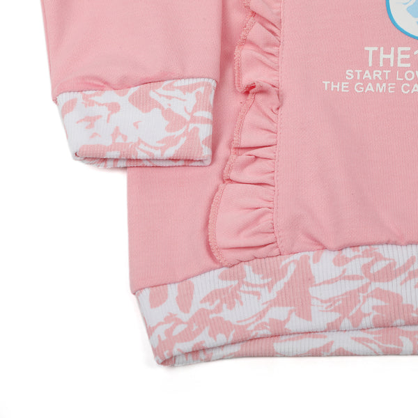 Girls Full Sleeves Sweat Shirt - Pink