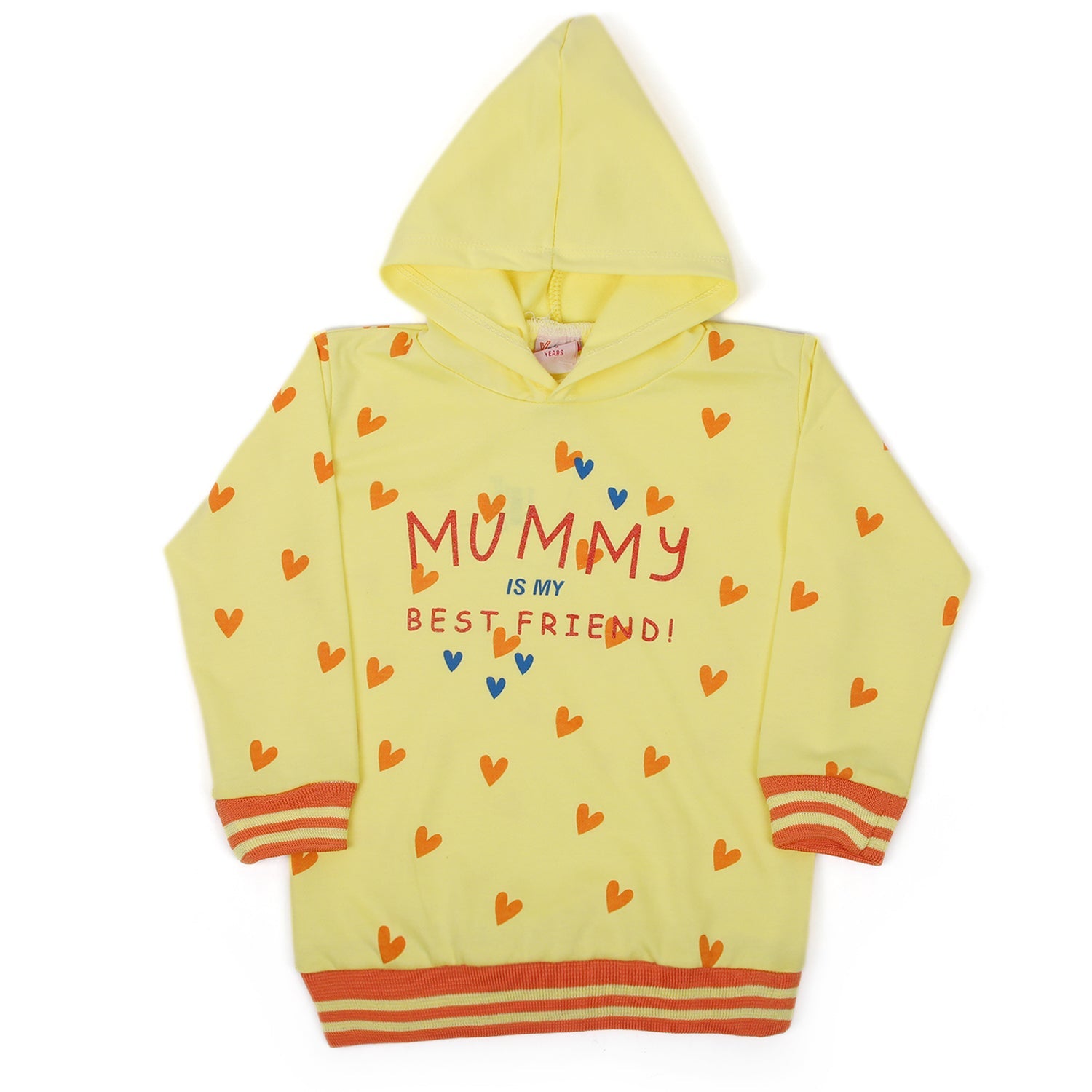 Girls Full Sleeves Hoodie T-Shirt - Yellow, Girls Hoodies & Sweat Shirts, Chase Value, Chase Value