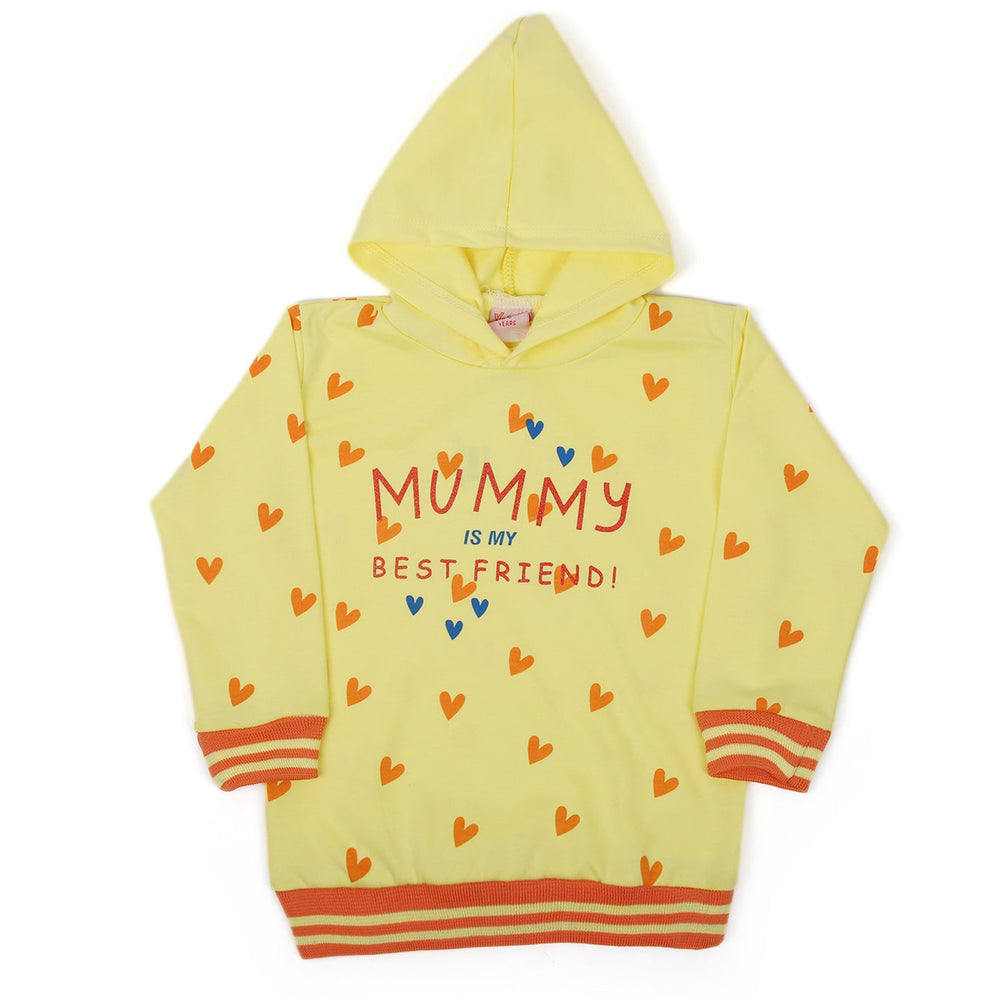 Girls Full Sleeves Hoodie T-Shirt - Yellow, Girls Hoodies & Sweat Shirts, Chase Value, Chase Value