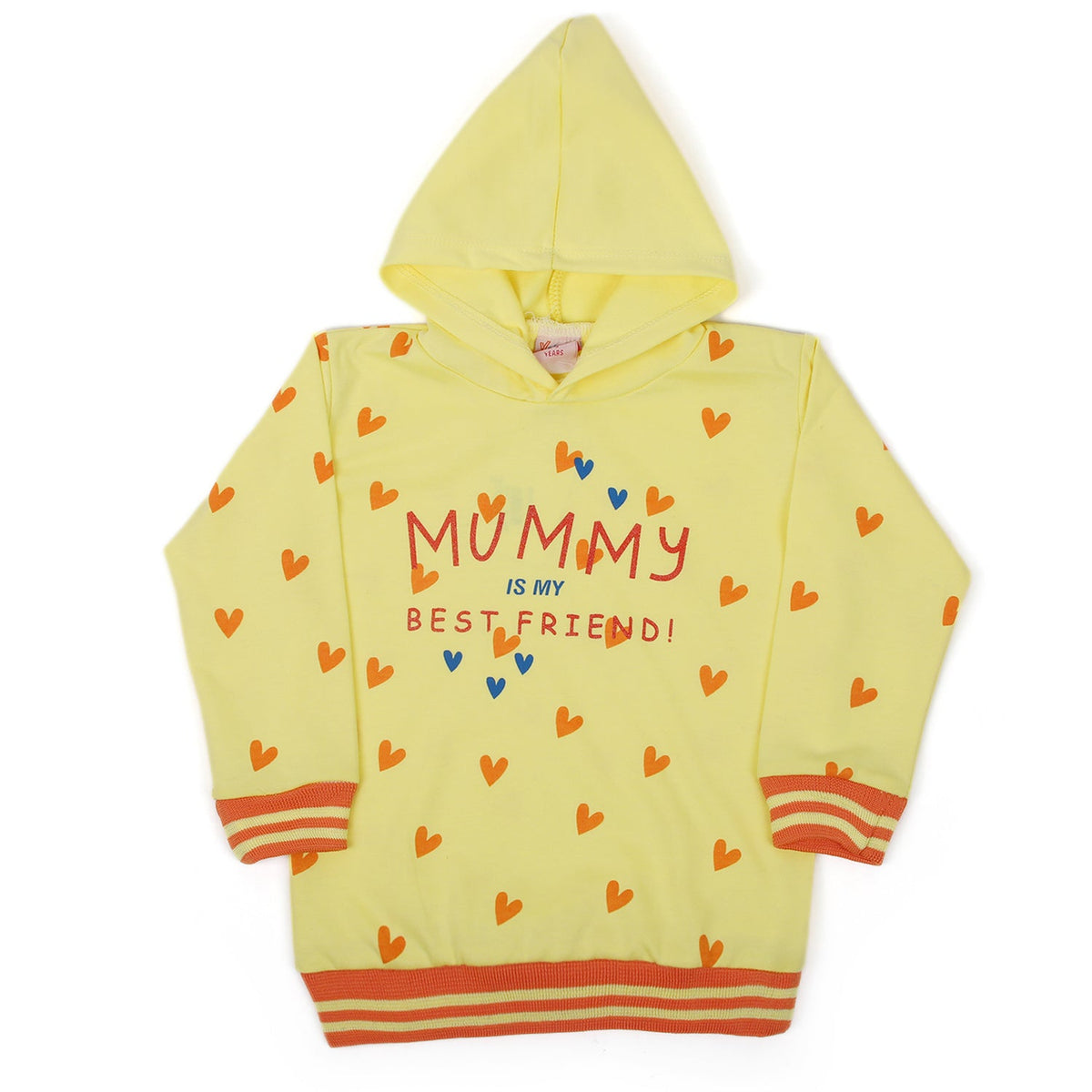 Girls Full Sleeves Hoodie T-Shirt - Yellow, Girls Hoodies & Sweat Shirts, Chase Value, Chase Value