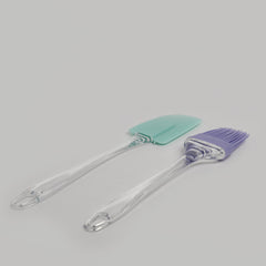 Spatula & Oil Brush Set - Purple & Cyan