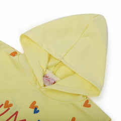 Girls Full Sleeves Hoodie T-Shirt - Yellow