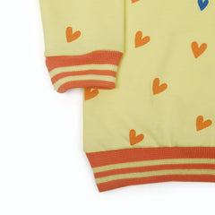 Girls Full Sleeves Hoodie T-Shirt - Yellow