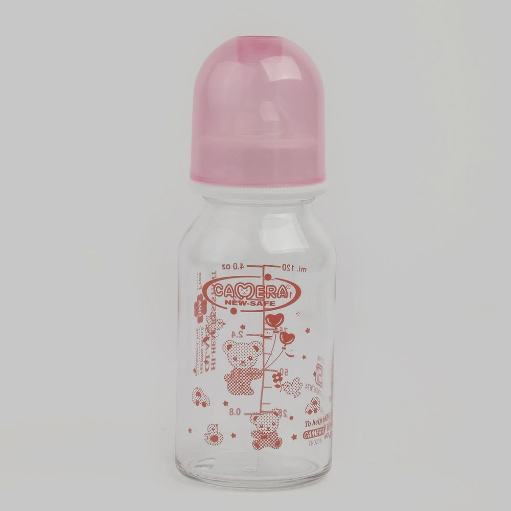 Glass Feeder Bottle 4oz - Pink, Feeding Supplies, Chase Value, Chase Value