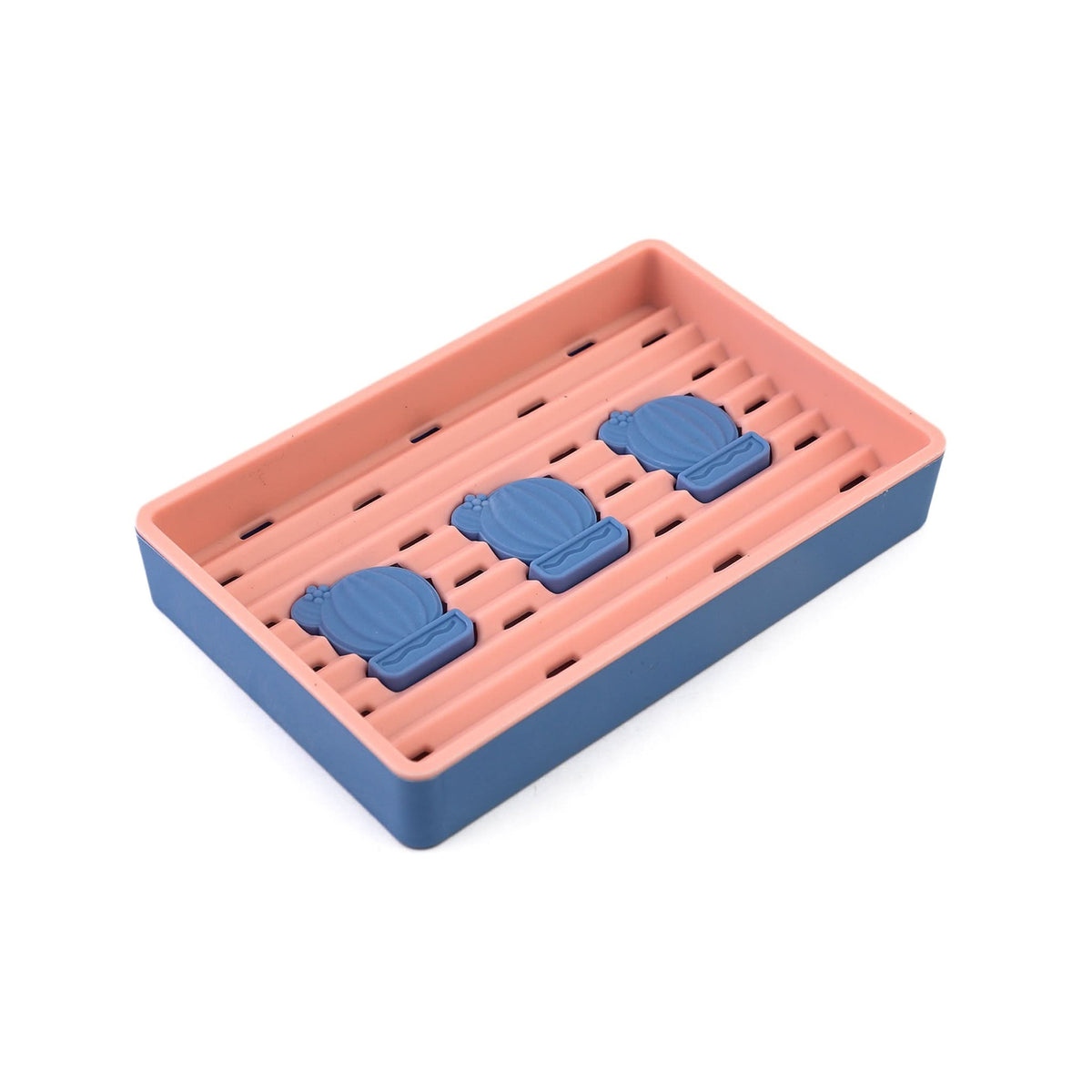 Soap Dish 6851 S1 - Blue & Peach, Washing Accessories, Chase Value, Chase Value