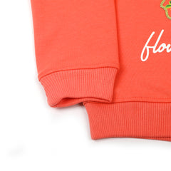 Girls Full Sleeves Sweat Shirt - Red