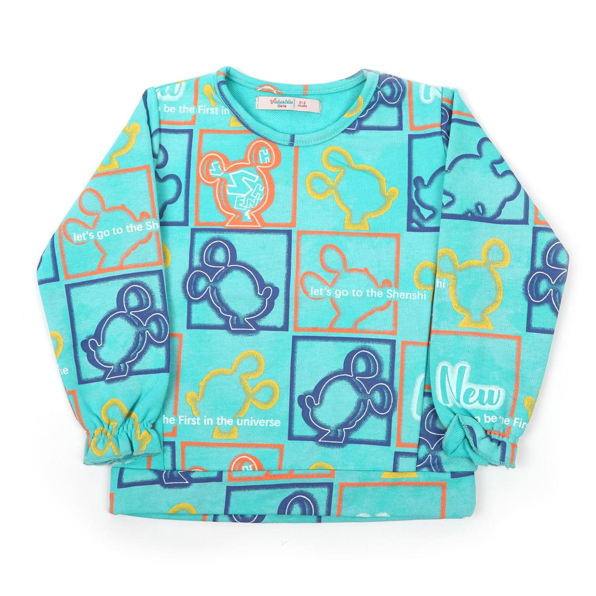 Girls Full Sleeves Sweat Shirt - Sea Green, Girls Hoodies & Sweat Shirts, Chase Value, Chase Value
