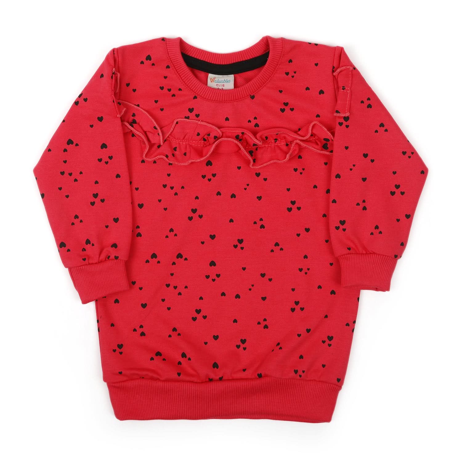 Girls Full Sleeves Sweat Shirt - Dark Pink, Girls Hoodies & Sweat Shirts, Chase Value, Chase Value