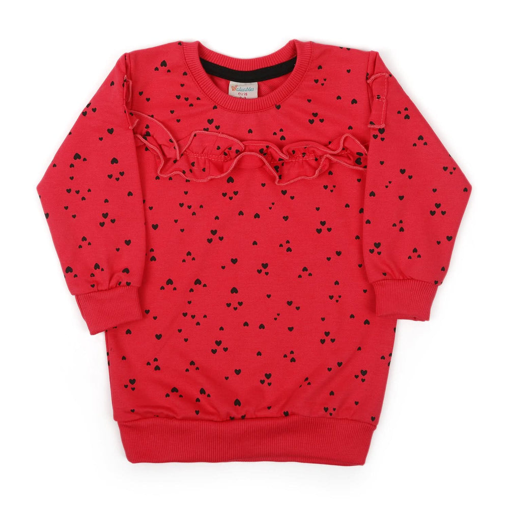 Girls Full Sleeves Sweat Shirt - Dark Pink, Girls Hoodies & Sweat Shirts, Chase Value, Chase Value
