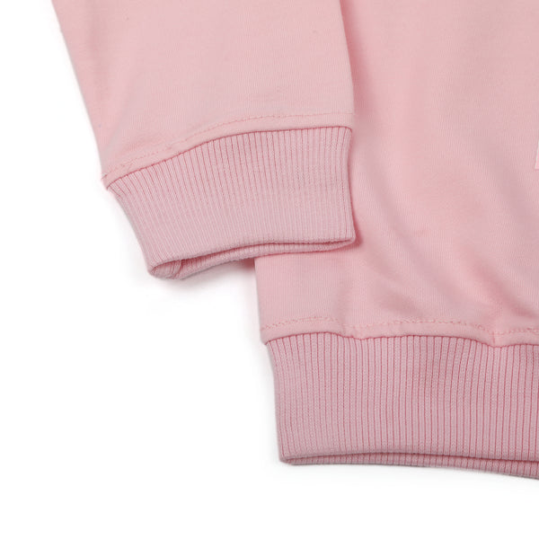 Girls Full Sleeves Sweat Shirt - Baby Pink