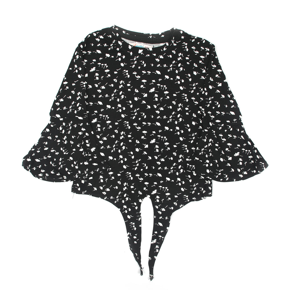 Girls Full Sleeves Knitted Top - Black, Girls Tops, Chase Value, Chase Value