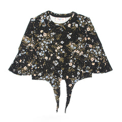 Girls Full Sleeves Knitted Top - Black
