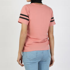 Eminent Women's Half Sleeves Printed T-Shirt - Terra Cotta