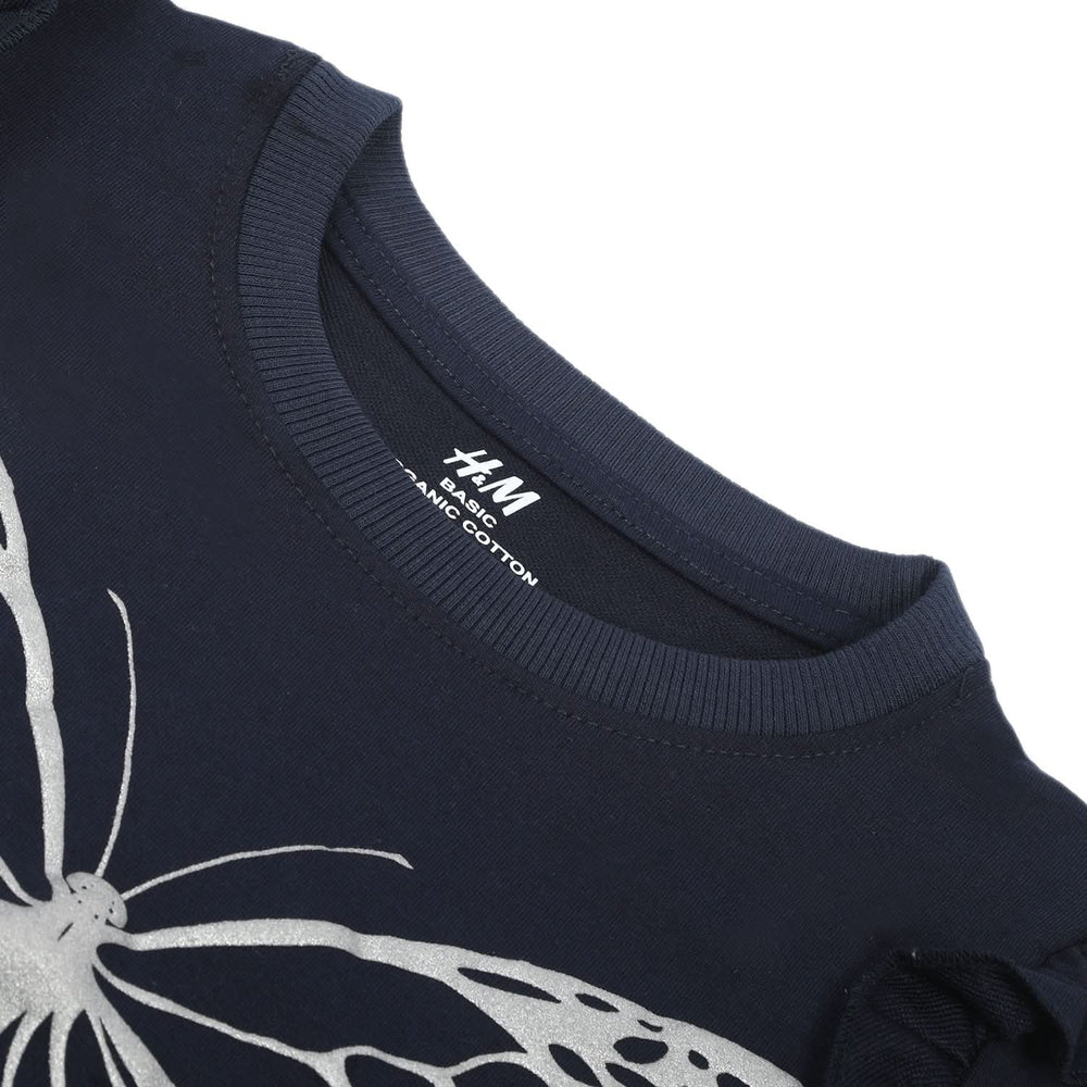 Girls Full Sleeves Sweat Shirt - Navy Blue, Girls Hoodies & Sweat Shirts, Chase Value, Chase Value