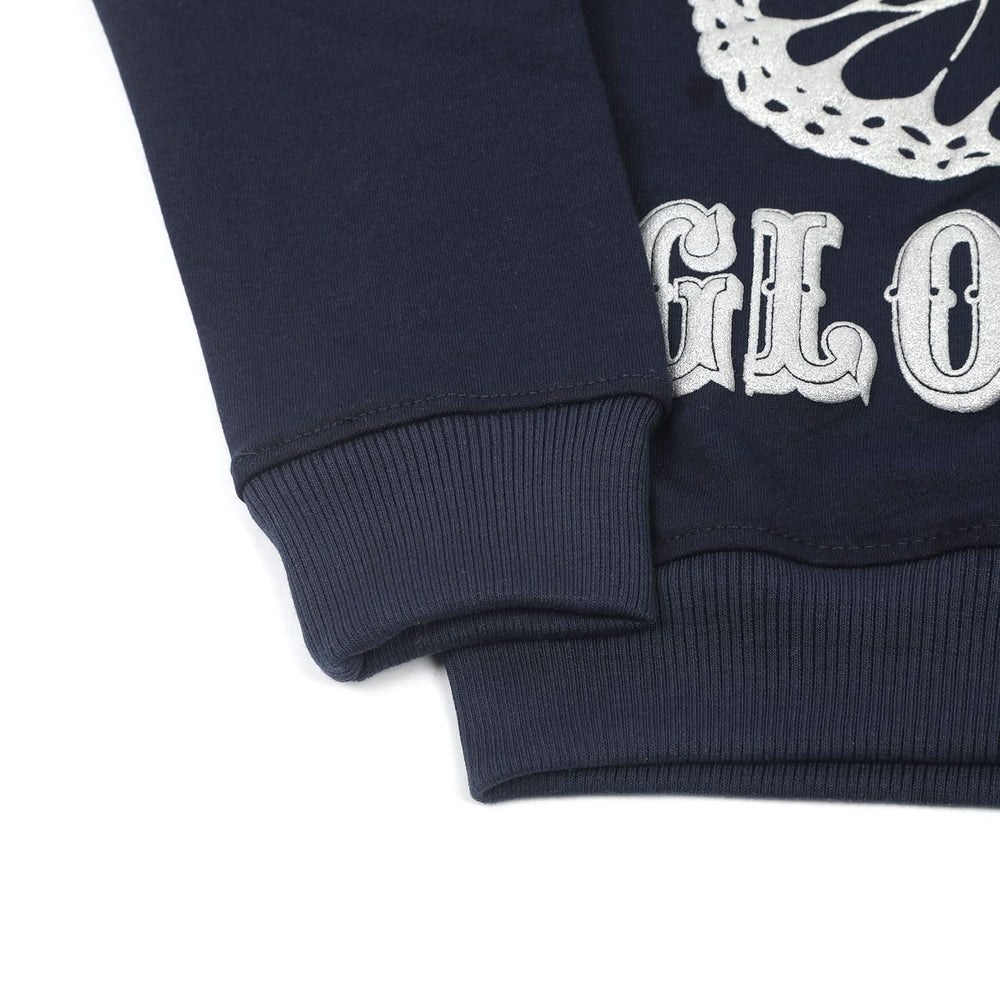 Girls Full Sleeves Sweat Shirt - Navy Blue, Girls Hoodies & Sweat Shirts, Chase Value, Chase Value