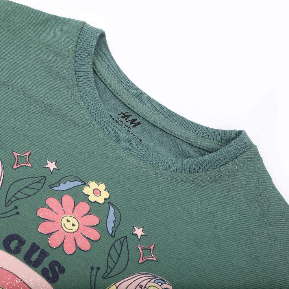Girls Full Sleeves Sweat Shirt - Steel Green, Girls Hoodies & Sweat Shirts, Chase Value, Chase Value