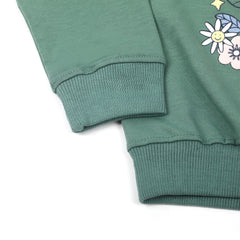 Girls Full Sleeves Sweat Shirt - Steel Green