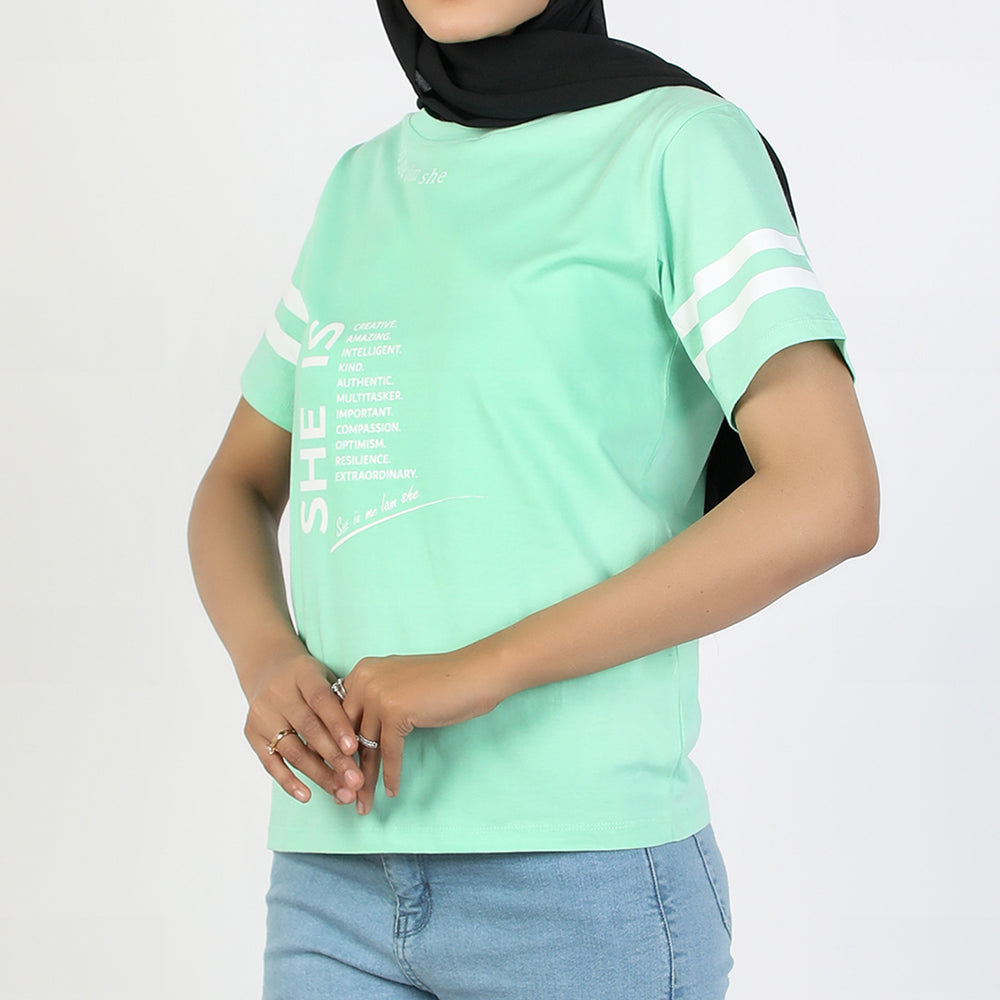 Eminent Women's Half Sleeves Printed T-Shirt - Saturated, Women T-Shirts & Tops, Eminent, Chase Value