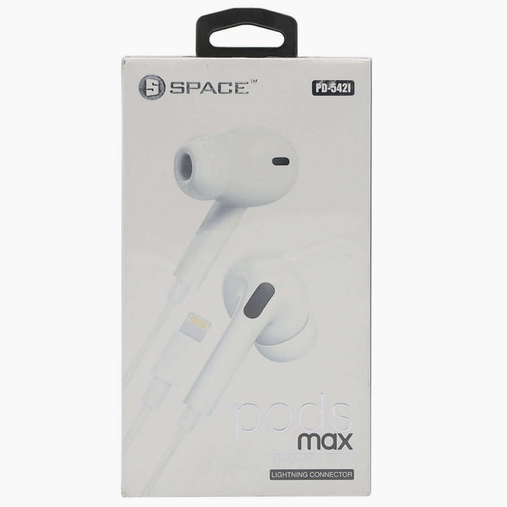 Pods Max Earphone Iphone Pd-542I - White, Hands Free / Head Phones, Chase Value, Chase Value