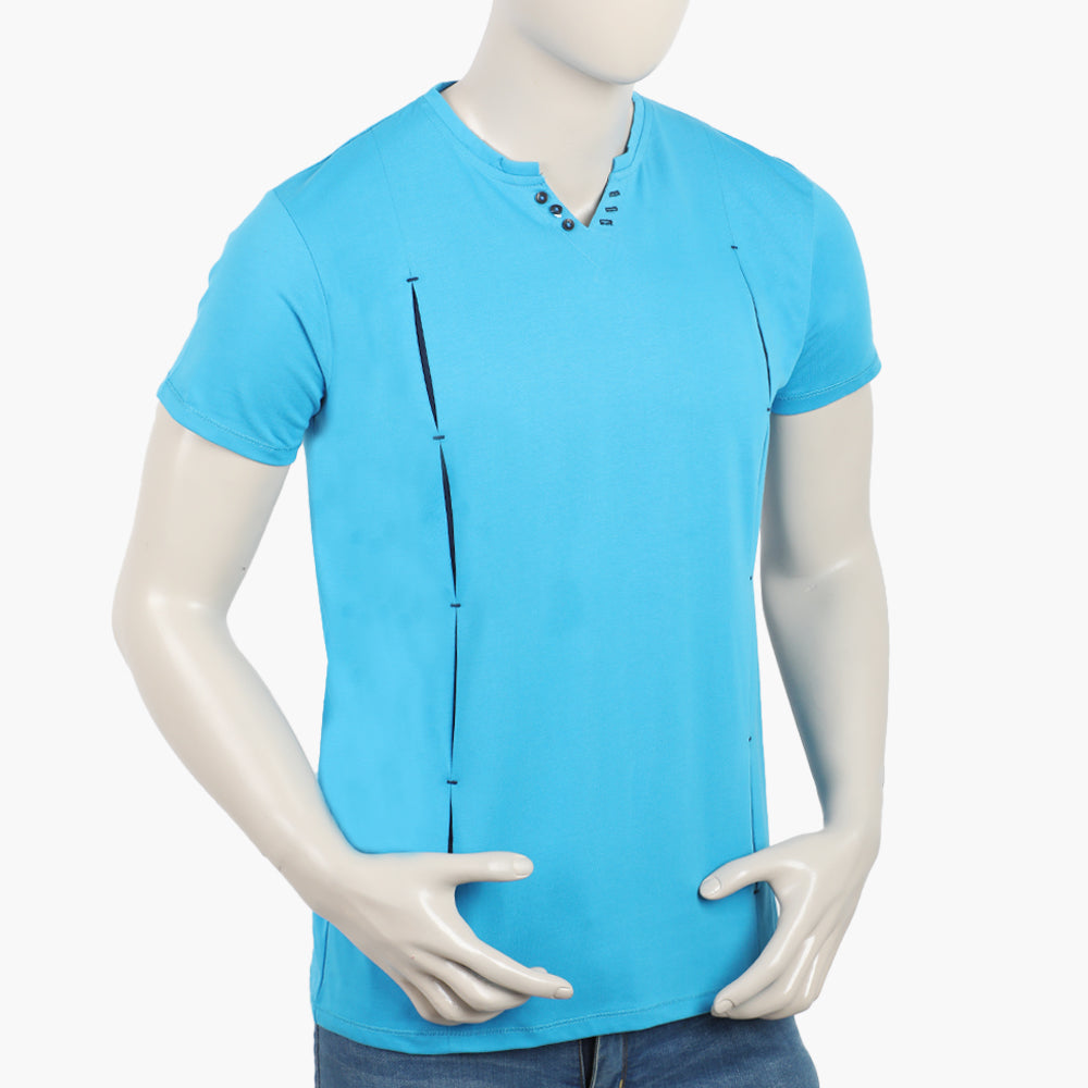Men's Round Neck Half Sleeves T-Shirt - Blue, Men's T-Shirts & Polos, Chase Value, Chase Value