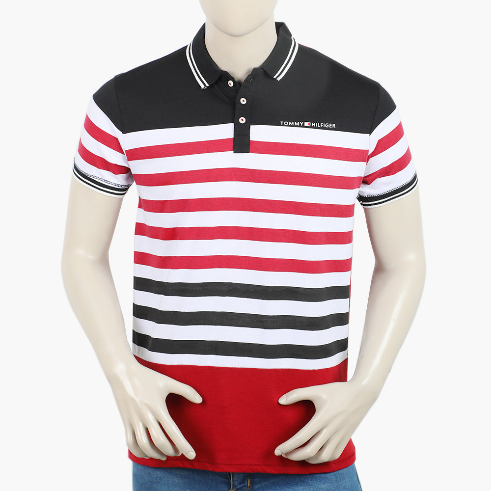 Men's Half Sleeves Fancy Polo T-Shirt - Red, Men's T-Shirts & Polos, Chase Value, Chase Value