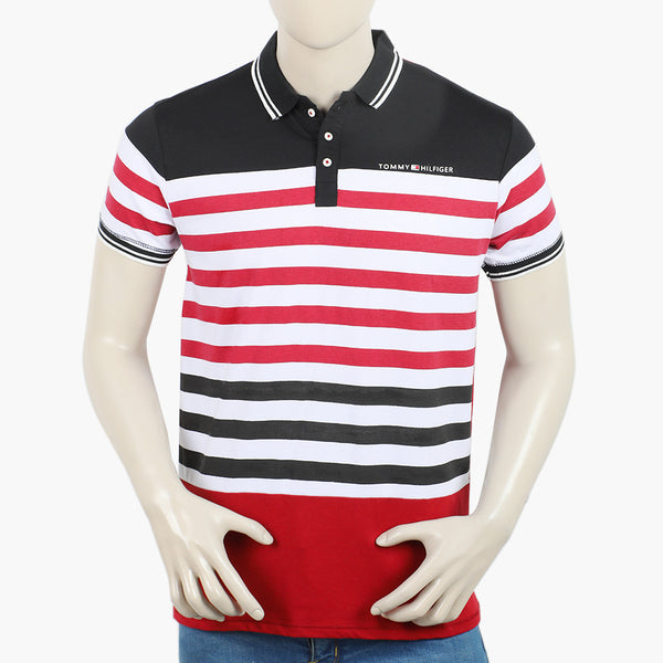 Men's Half Sleeves Fancy Polo T-Shirt - Red