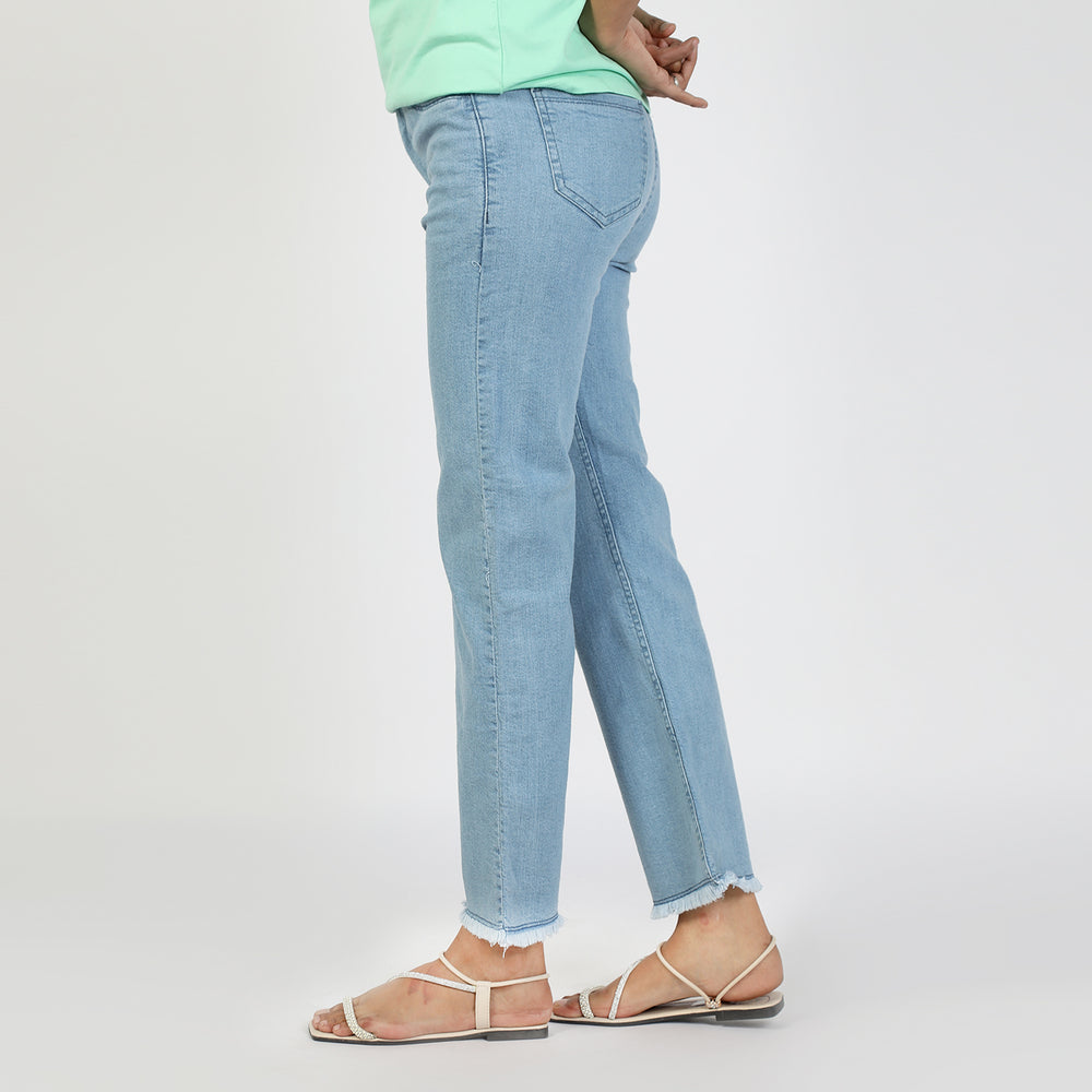 Women's Wide Leg Denim - Mid Blue, Women Pants & Tights, Chase Value, Chase Value