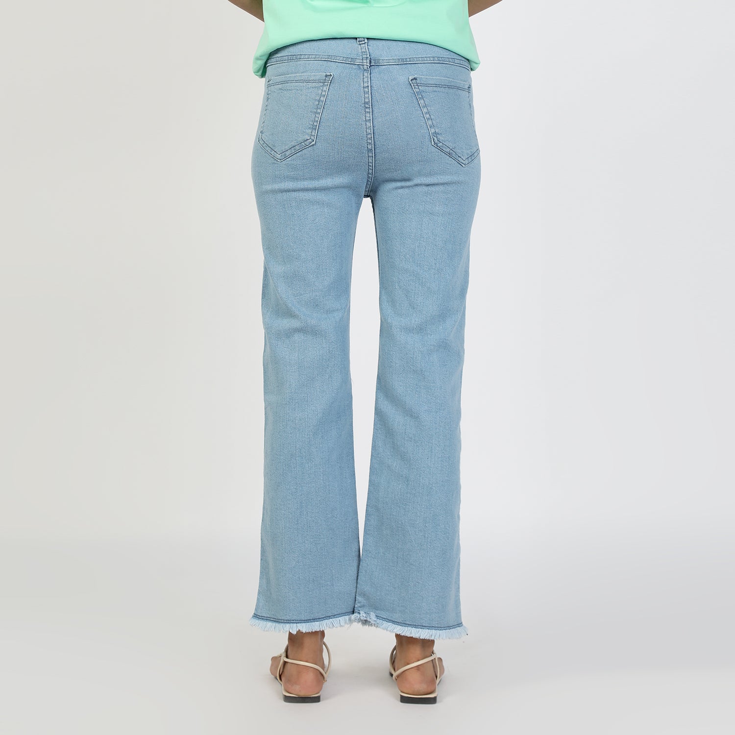 Women's Wide Leg Denim - Mid Blue, Women Pants & Tights, Chase Value, Chase Value