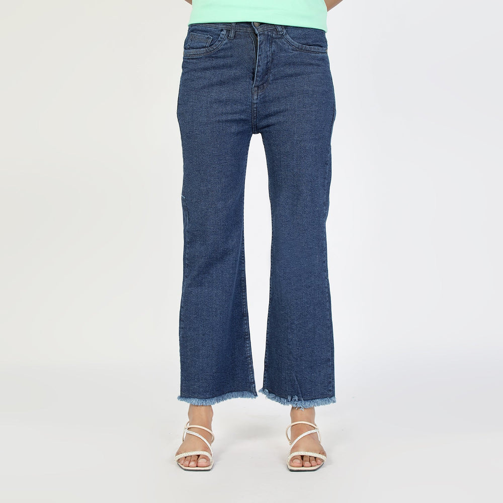 Women's Wide Leg Denim - Dark Blue, Women Pants & Tights, Chase Value, Chase Value