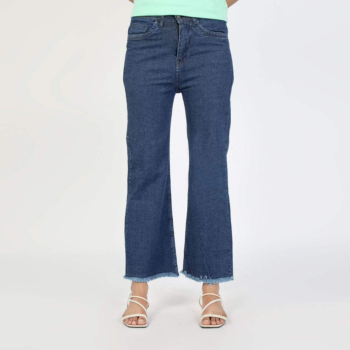 Women's Wide Leg Denim - Dark Blue, Women Pants & Tights, Chase Value, Chase Value