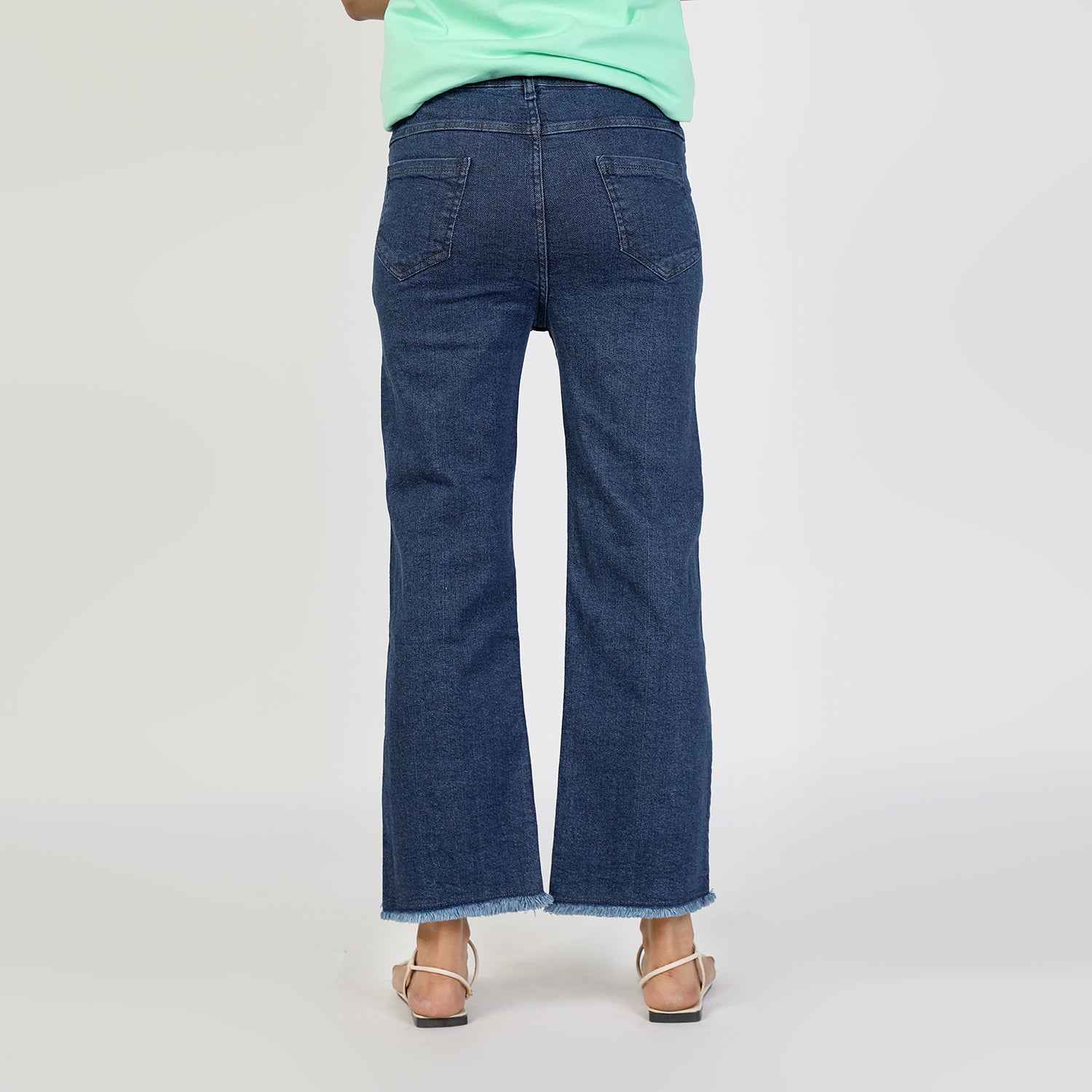 Women's Wide Leg Denim - Dark Blue, Women Pants & Tights, Chase Value, Chase Value