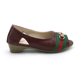 Girls Open-Toe Stylis Shoe - Maroon, Girls Pumps, Chase Value, Chase Value