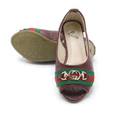 Girls Open-Toe Stylis Shoe - Maroon, Girls Pumps, Chase Value, Chase Value