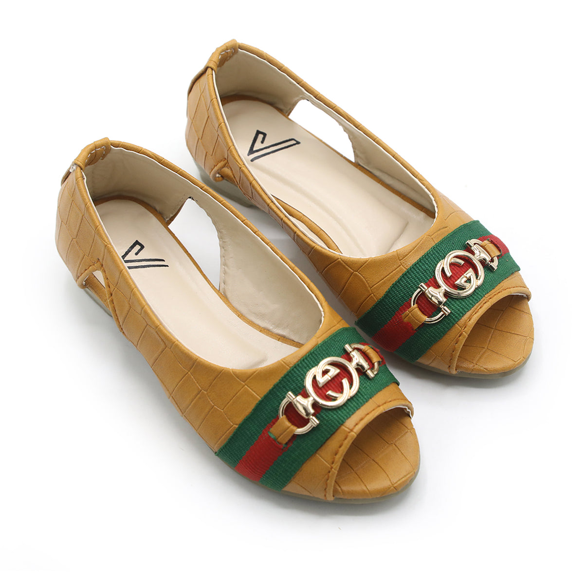 Girls Open-Toe Stylis Shoe - Yellow, Girls Pumps, Chase Value, Chase Value