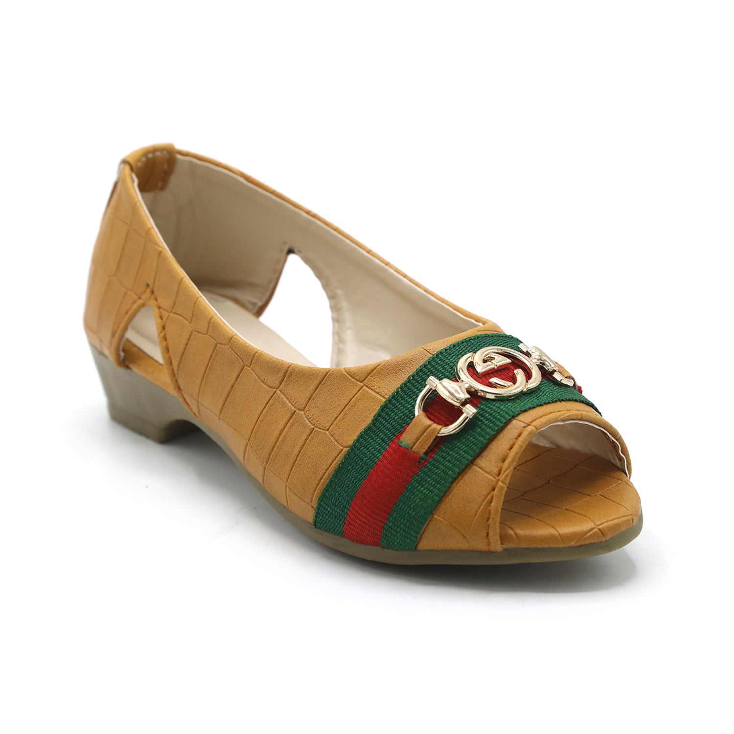 Girls Open-Toe Stylis Shoe - Yellow, Girls Pumps, Chase Value, Chase Value