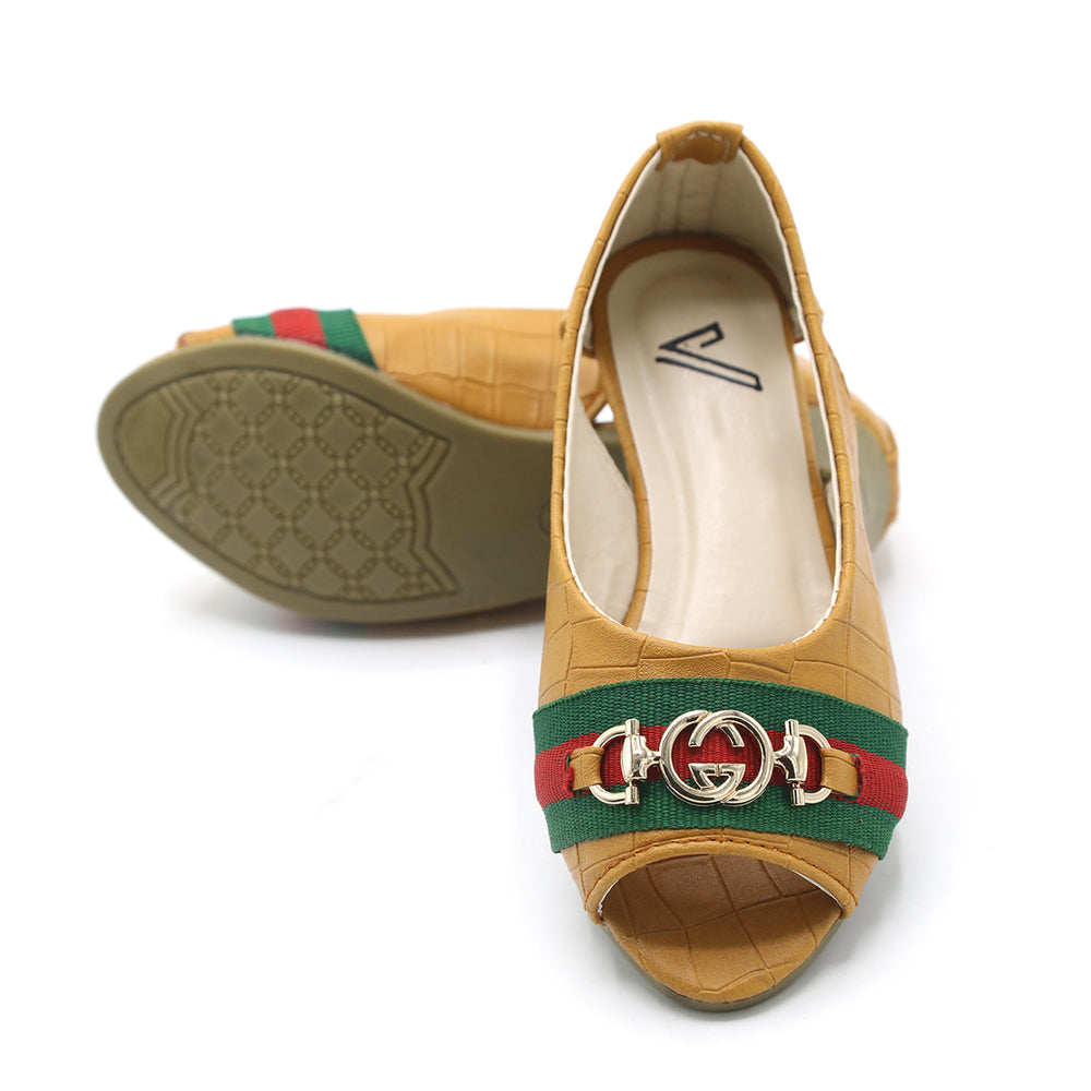 Girls Open-Toe Stylis Shoe - Yellow, Girls Pumps, Chase Value, Chase Value