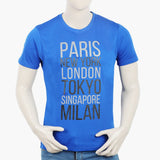 Men's Round Neck Half Sleeves Printed T-Shirt - Royal Blue, Men's T-Shirts & Polos, Chase Value, Chase Value
