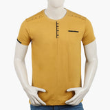 Men's Half Sleeves Fancy T-Shirt - Mustard, Men's T-Shirts & Polos, Chase Value, Chase Value