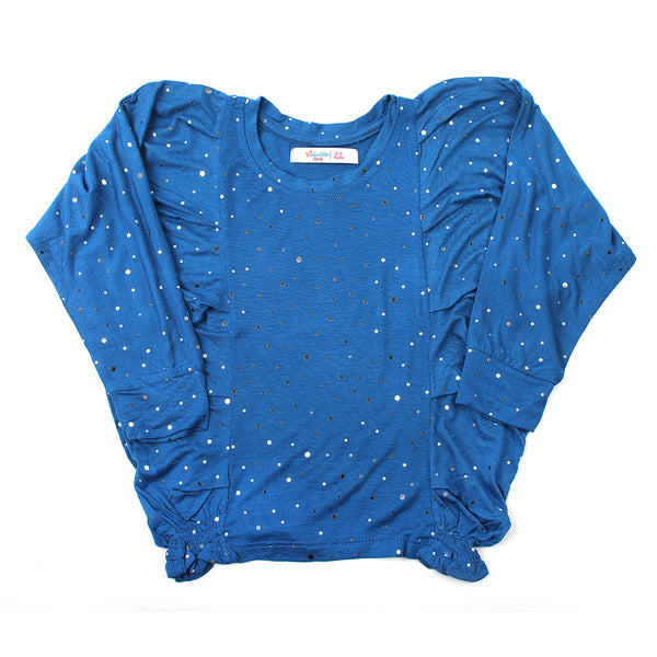 Girls Knitted Top - Blue