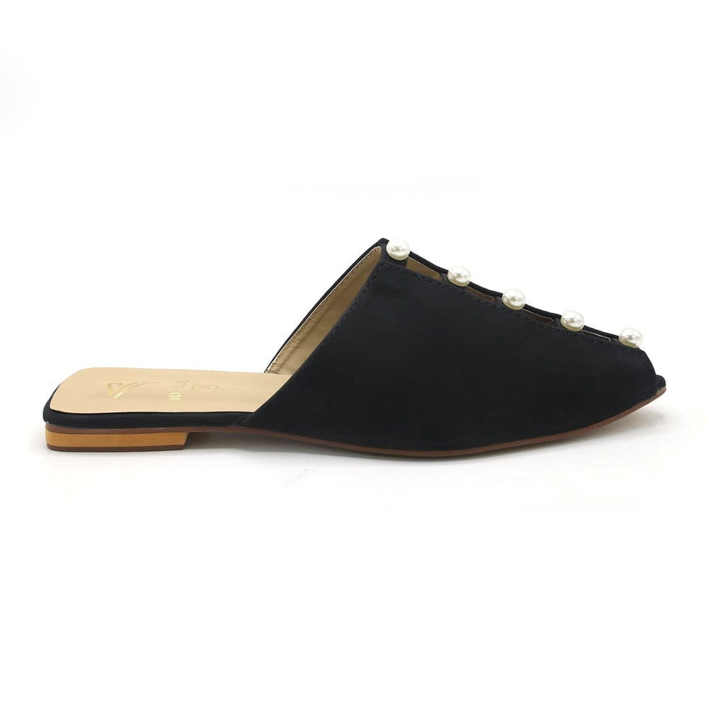 Valuable Women's Backless Pump - Black, Women Backless Pumps, Chase Value, Chase Value