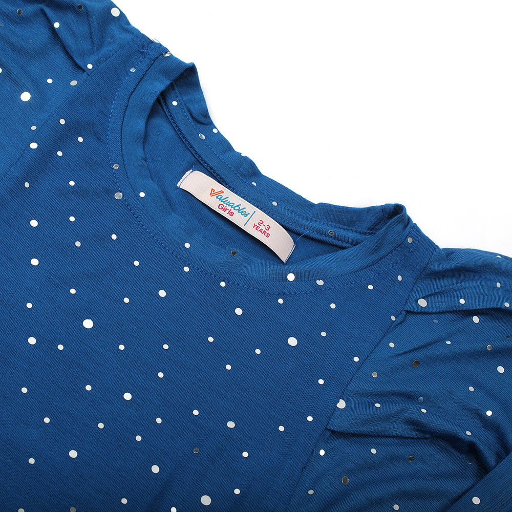 Girls Knitted Top - Blue, Girls Tops, Chase Value, Chase Value